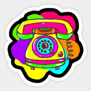 Neon Hippy 80s 90s Costume Retro Vintage Sticker